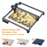 80W CNC Laser Engraving Cutting Machine Cutter - 16 x 16 inch - Full Metal Material