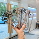 Transparent Plating Process iPhone Case with Built-in Camera Glass Protector