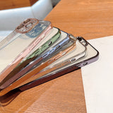 Plating Process Clear iPhone Case with Camera Glass Protector