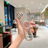 Diamond Texture Clear iPhone Case with Camera Glass Protector