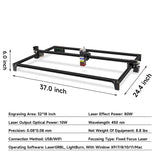 80W CNC Laser Engraver Cutter Machine for Metal Wood Acrylic (32 x 18 inch)