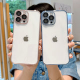Transparent Plating Process iPhone Case with Built-in Camera Glass Protector