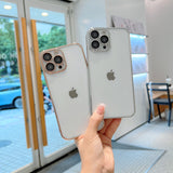 Transparent Plating Process iPhone Case with Built-in Camera Glass Protector