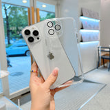 Premium Full Transparent iPhone Case with Camera Glass Protector