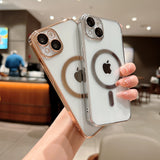 Transparent MagSafe Hard iPhone Case with Built-in Camera Glass Protector