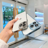 Premium Full Transparent iPhone Case with Camera Glass Protector