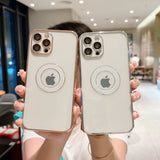 Diamond Texture Clear iPhone Case with Camera Glass Protector
