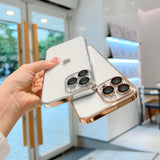 Transparent Plating Process iPhone Case with Built-in Camera Glass Protector