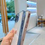 Transparent Plating Process iPhone Case with Built-in Camera Glass Protector