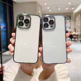Plating Process Clear iPhone Case with Camera Glass Protector