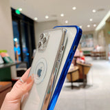 Diamond Texture Clear iPhone Case with Camera Glass Protector