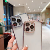 Plating Process Clear iPhone Case with Camera Glass Protector