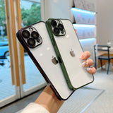 Transparent Plating Process iPhone Case with Built-in Camera Glass Protector