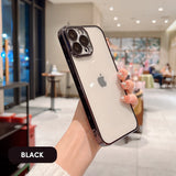 Plating Process Clear iPhone Case with Camera Glass Protector