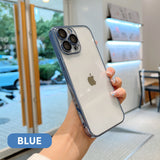 Transparent Plating Process iPhone Case with Built-in Camera Glass Protector