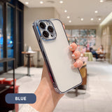 Plating Process Clear iPhone Case with Camera Glass Protector