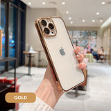 Plating Process Clear iPhone Case with Camera Glass Protector
