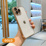 Transparent Plating Process iPhone Case with Built-in Camera Glass Protector