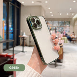 Plating Process Clear iPhone Case with Camera Glass Protector