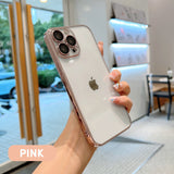 Transparent Plating Process iPhone Case with Built-in Camera Glass Protector