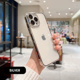 Plating Process Clear iPhone Case with Camera Glass Protector