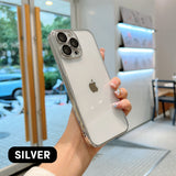 Transparent Plating Process iPhone Case with Built-in Camera Glass Protector