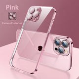iPhone Clear Slim Camera Glass Protector Hard Cases