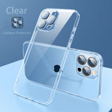 iPhone Clear Slim Camera Glass Protector Hard Cases